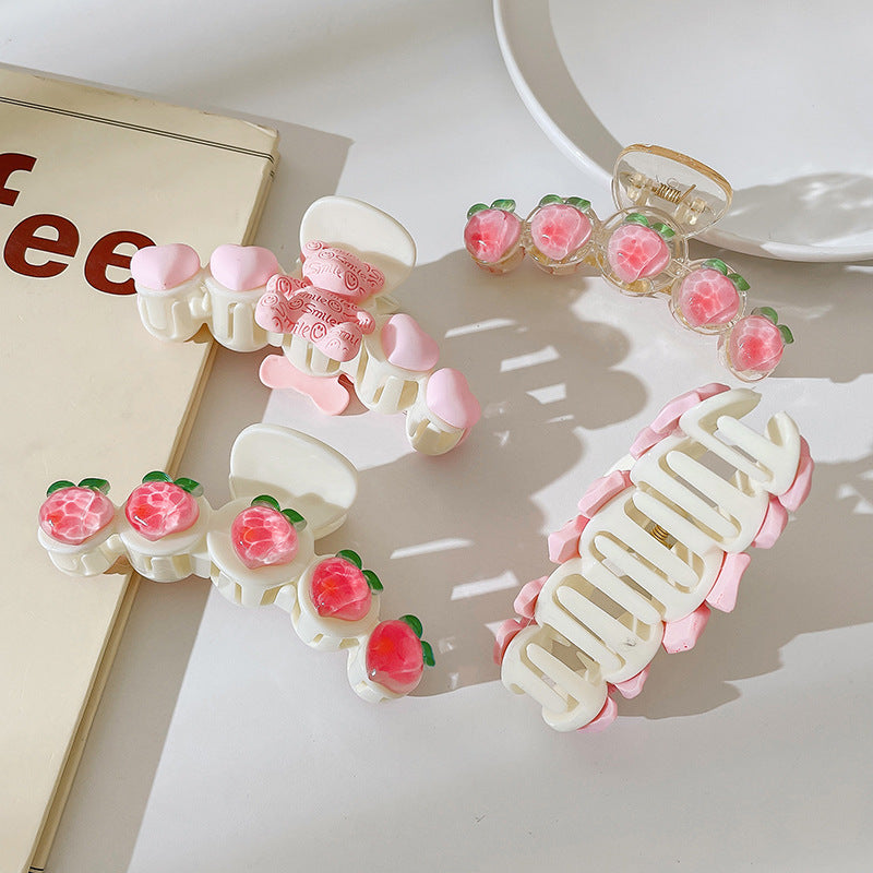 Wholesale Cute Pink Clip Acrylic Butterfly Hairpin